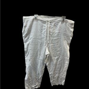 Rafaella 100% linen drawstrings pants ladies sz L